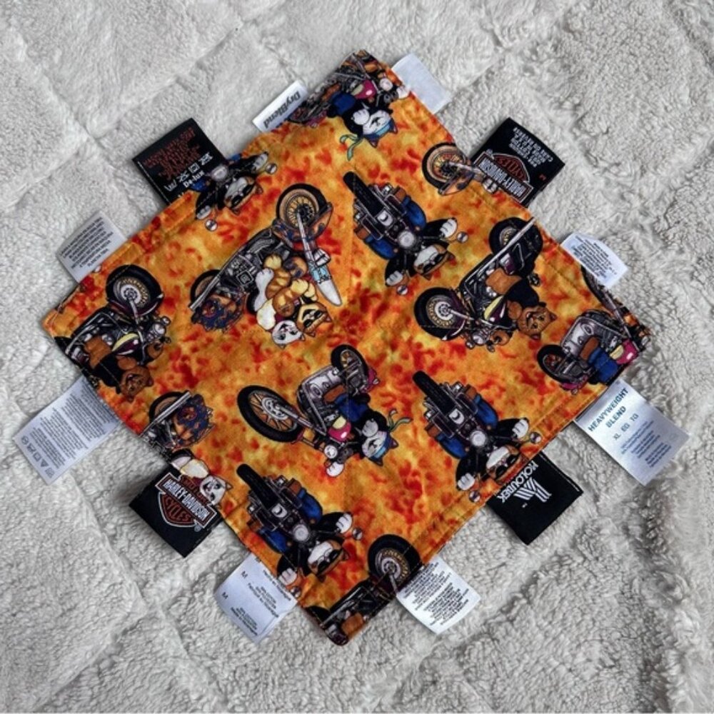 Harley Davidson | Flames Baby Taggy Crinkle Lovey | One Size